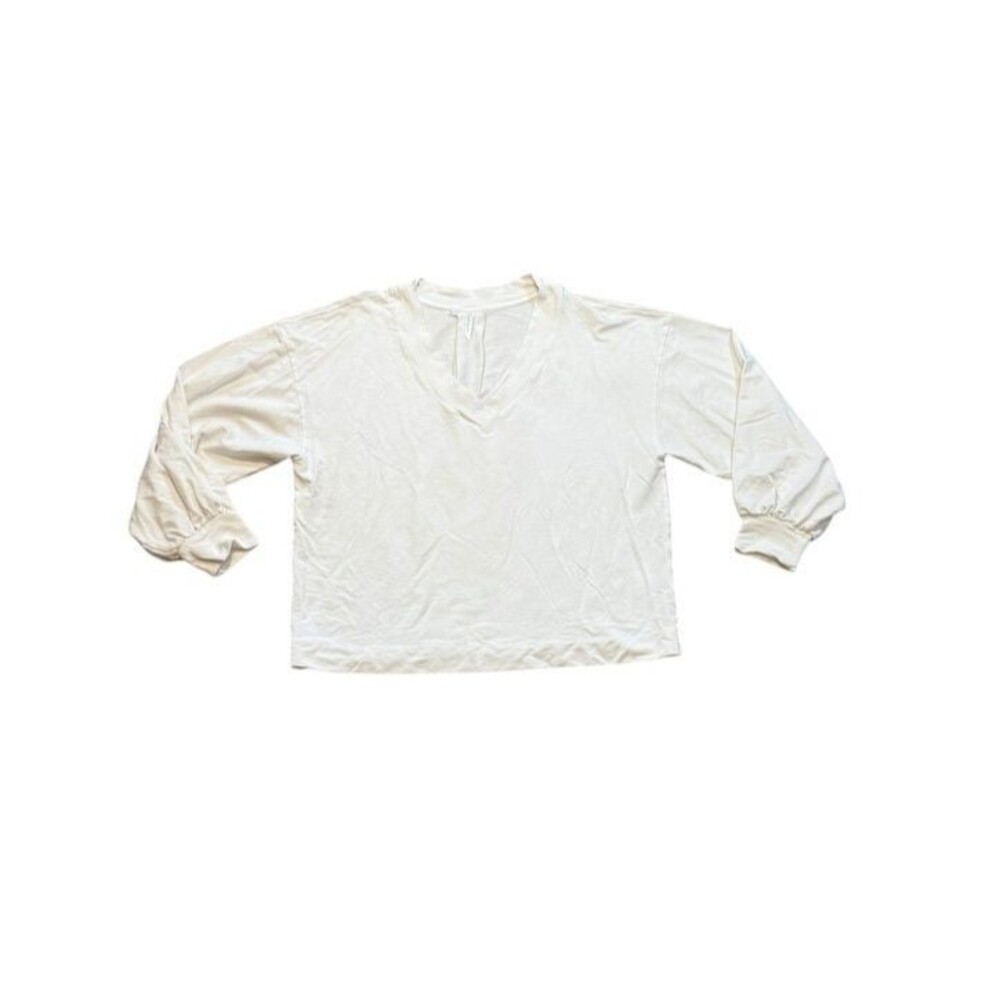 Travis Mathew Shirt Womens Size Large Cloud Terry V-neck Top Stretch Soft Comfy